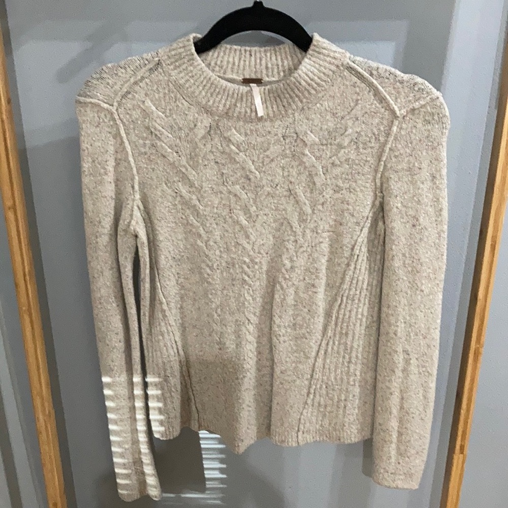 Free people oatmeal mock turtleneck sweater